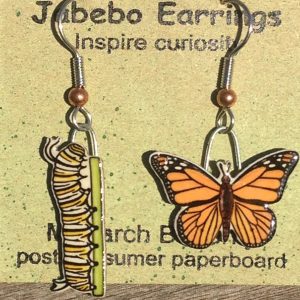 Monarch Butterfly and Caterpillar Earrings 425