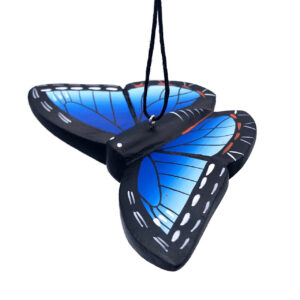 Blue Morpho Butterfly Balsa Ornament | Handmade (BAL-BMB)