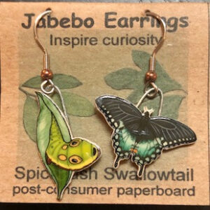 Spicebush Swallowtail Butterfly and Caterpillar Earrings