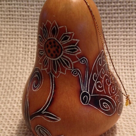 Lucuma Designs - Whimsy Butterflies Gourd Ornament CRG307N-3